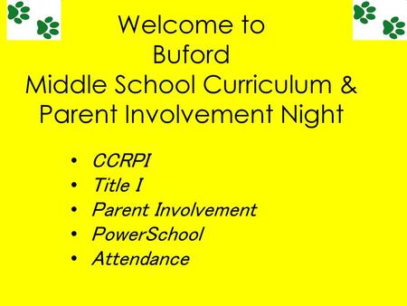 Middle School Curriculum & Parent Involvement Night