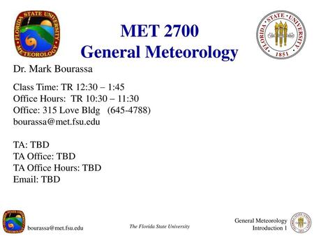 MET 2700 General Meteorology