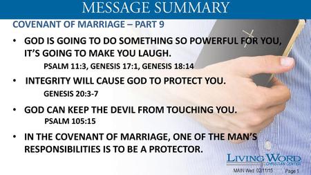 ` Covenant of marriage – part 9