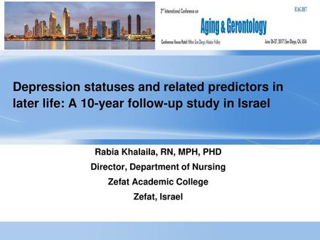 Rabia Khalaila, RN, MPH, PHD Director, Department of Nursing