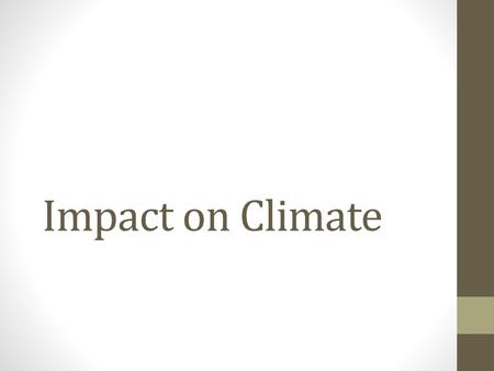 Impact on Climate.