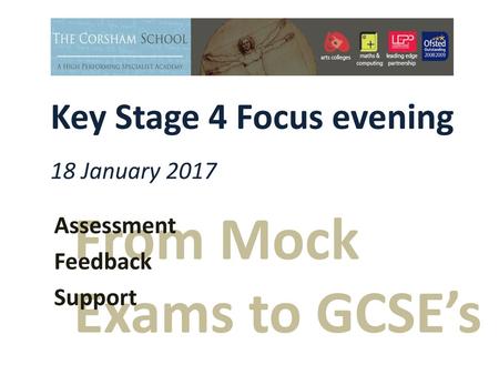 Key Stage 4 Focus evening 18 January 2017