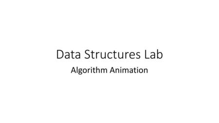 Data Structures Lab Algorithm Animation.