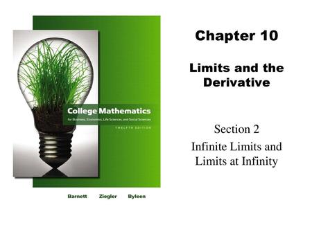 Chapter 10 Limits and the Derivative