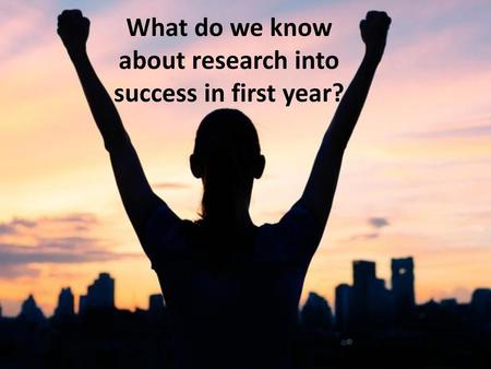 What do we know about research into success in first year?