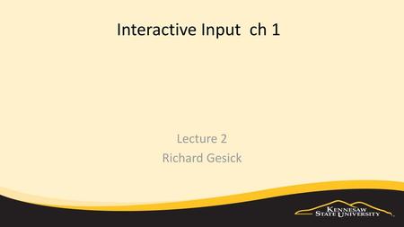 Lecture 2 Richard Gesick