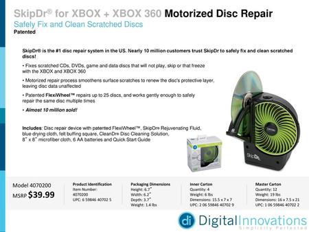 SkipDr® for XBOX + XBOX 360 Motorized Disc Repair