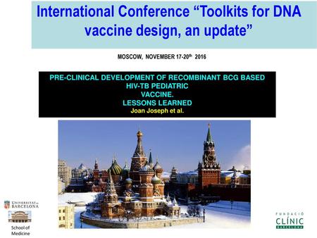 International Conference “Toolkits for DNA vaccine design, an update”