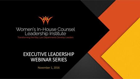 EXECUTIVE LEADERSHIP WEBINAR SERIES