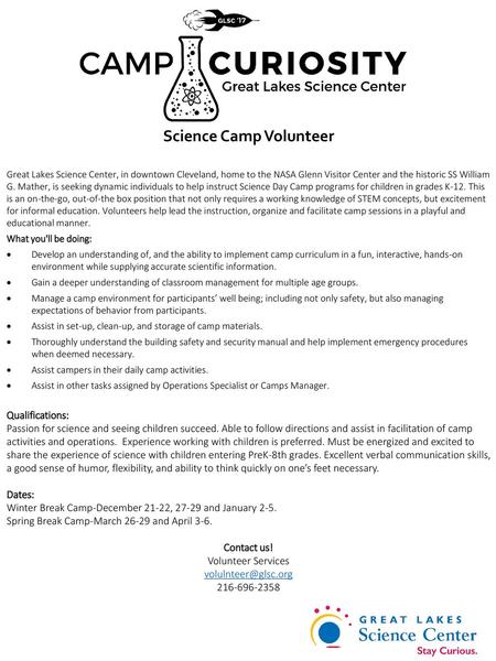 Science Camp Volunteer