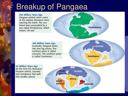 Breakup of Pangaea.