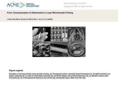 From: Characterization of Delamination in Laser Microtransfer Printing