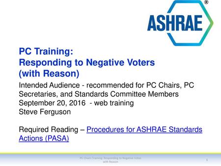 PC Training: Responding to Negative Voters (with Reason)