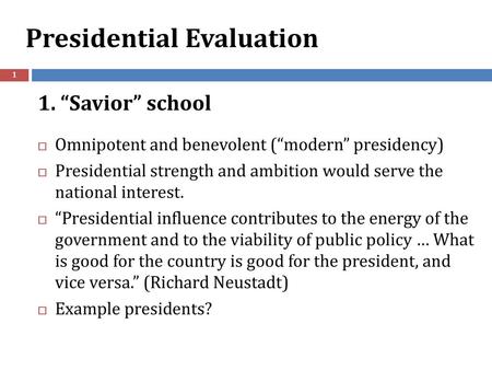 Presidential Evaluation