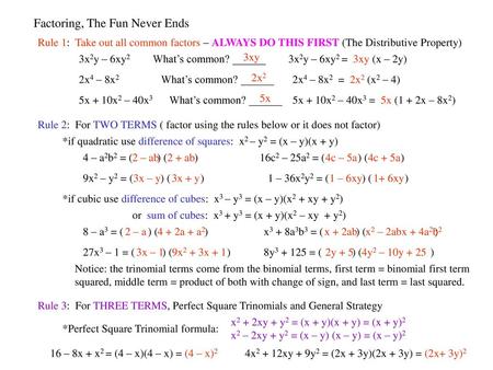 Factoring, The Fun Never Ends