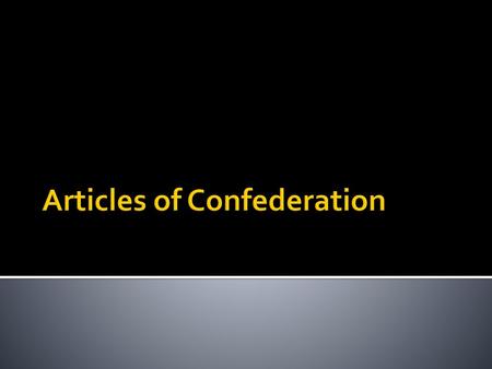 Articles of Confederation