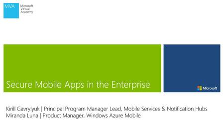 Secure Mobile Apps in the Enterprise