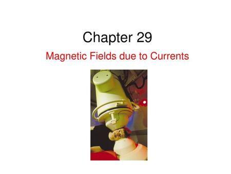 Magnetic Fields due to Currents