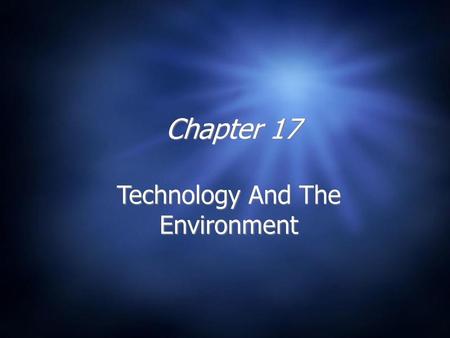 Technology And The Environment