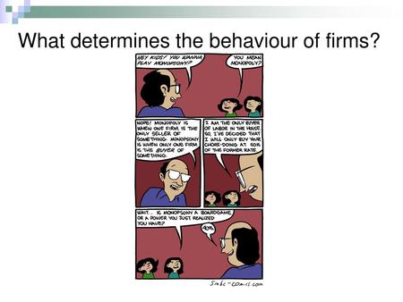 What determines the behaviour of firms?