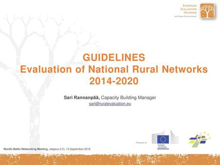 GUIDELINES Evaluation of National Rural Networks