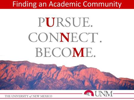 Finding an Academic Community