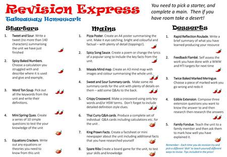 Revision Express Desserts Mains