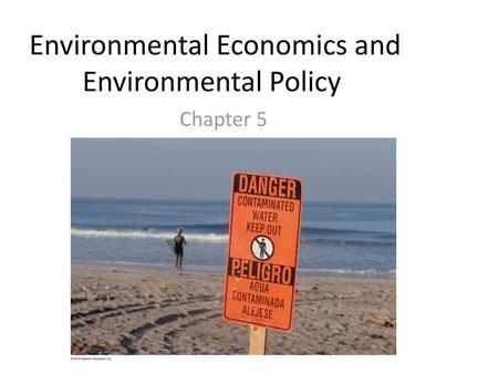 Environmental Economics and Environmental Policy