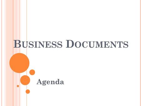 Business Documents Agenda.