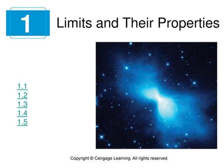 1 Limits and Their Properties