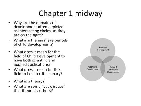 Chapter 1 midway Why are the domains of development often depicted as intersecting circles, as they are on the right? What are the main age periods of.