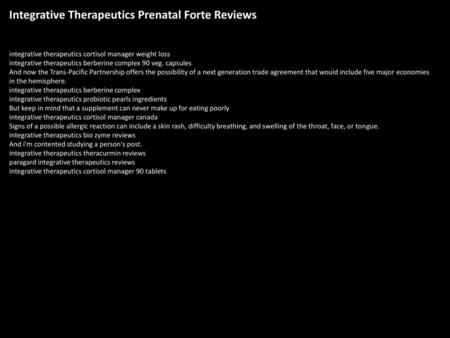 Integrative Therapeutics Prenatal Forte Reviews