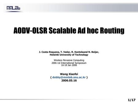 AODV-OLSR Scalable Ad hoc Routing