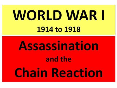 Assassination and the Chain Reaction