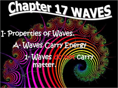 1- Waves do not carry matter.