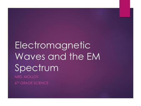 Electromagnetic Waves and the EM Spectrum