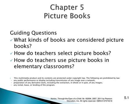 Chapter 5 Picture Books Guiding Questions