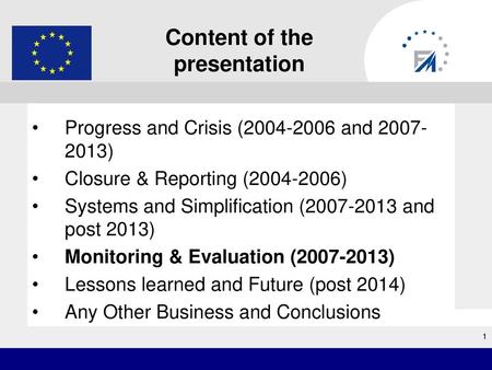 Content of the presentation