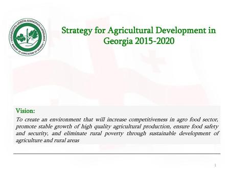 Strategy for Agricultural Development in Georgia