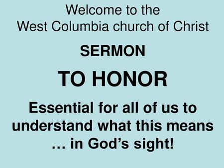 West Columbia church of Christ