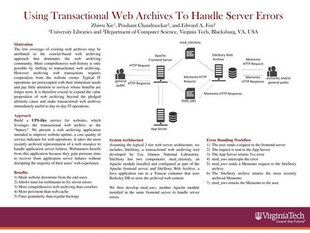 Using Transactional Web Archives To Handle Server Errors