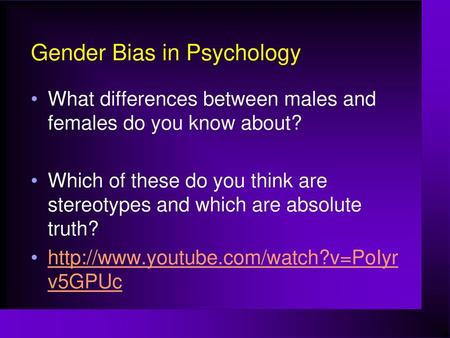 Gender Bias in Psychology