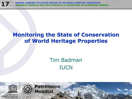 Monitoring the State of Conservation of World Heritage Properties