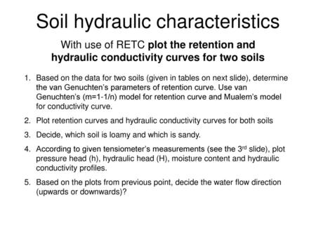 Soil hydraulic characteristics