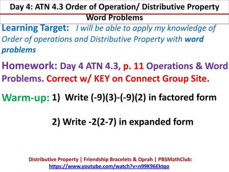 Distributive Property | Friendship Bracelets & Oprah | PBSMathClub: