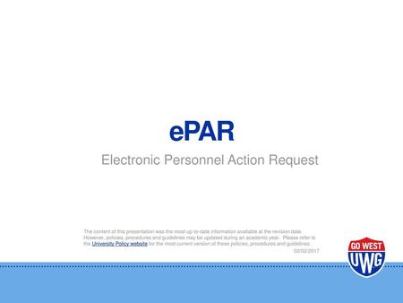 Electronic Personnel Action Request