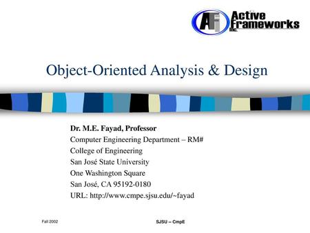 Object-Oriented Analysis & Design