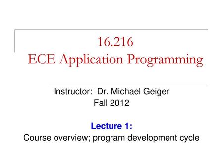 ECE Application Programming