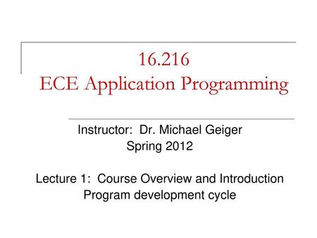 ECE Application Programming