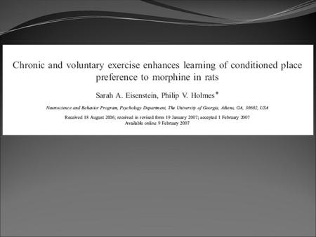 Dishman et al. (2006) Neurobiology of Exercise OBESITY Vol. 14 No. 3